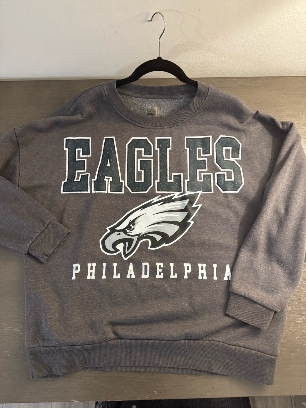Philadelphia Eagles Gray Crewneck Sweatshirt – Classic Team Graphic